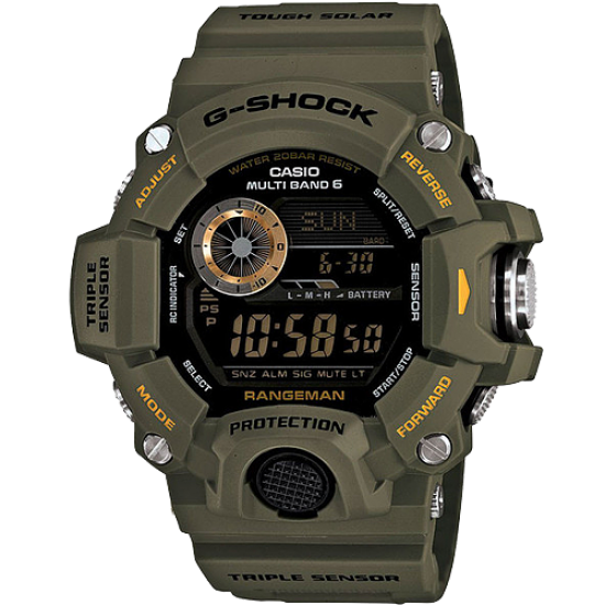 Casio Rangeman G-Shock Olive Solar Atomic - GW9400-3