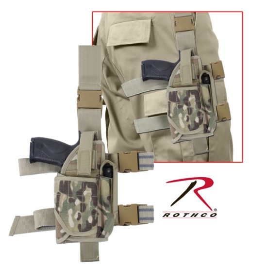 ROTHCO DELUXE ADJ DROP LEG HOLSTER - MULTICAM   