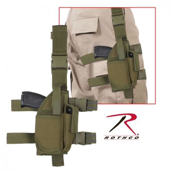 ROTHCO DELUXE ADJUSTABLE DROP LEG HOLSTER - OD  