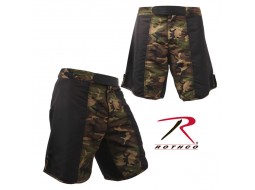 ROTHCO FIGHTING SHORTS - BLACK / WOODLAND  