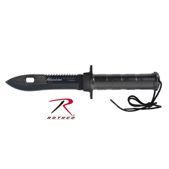 ROTHCO ADVENTURER SURVIVAL KIT KNIFE - BLACK    