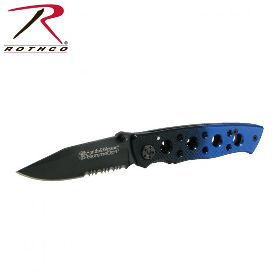 S&W EXTREME OPS FOLDING KNIFE-BLUE/BLACK(CK111S)