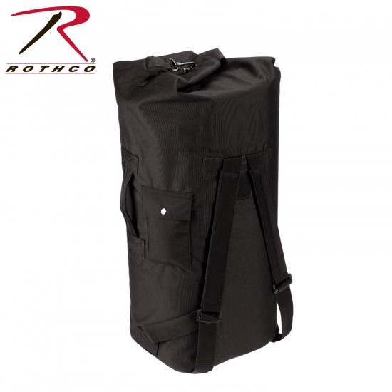 ROTHCO GI TYPE DOUBLE STRAP DUFFLE BAG - BLACK  