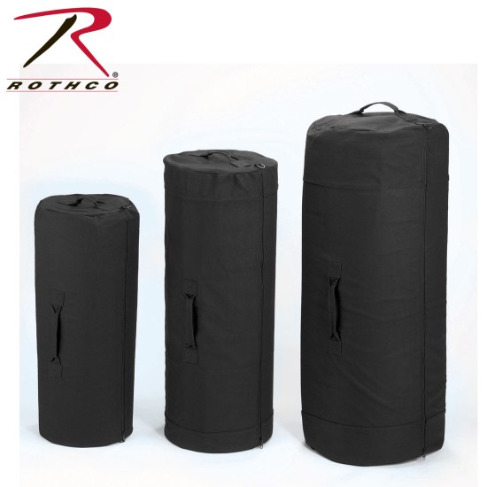 ROTHCO CANVAS ZIPPER DUFFLE BAG / 25'' X 42''- BLK