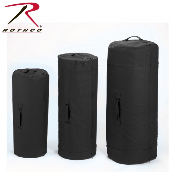 ROTHCO CANVAS ZIPPER DUFFLE BAG / 30'' X 50''- BLK