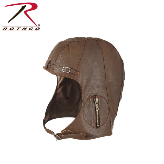 ROTHCO LEATHER PILOT HELMET - BROWN    