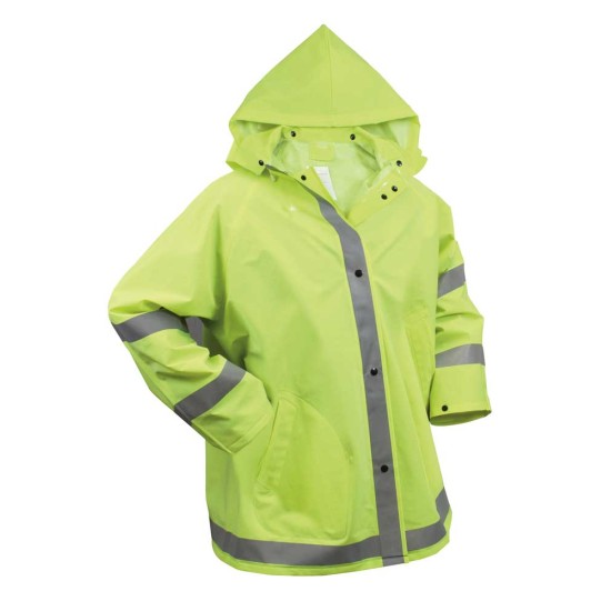 ROTHCO REFLECTIVE RAIN JACKET - SAFETY GREEN    