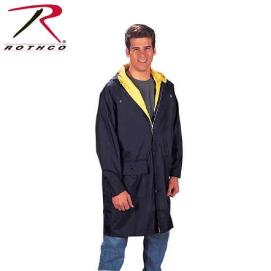 ROTHCO 3/4 LENGTH RAIN PARKA - NAVY/YELLOW 