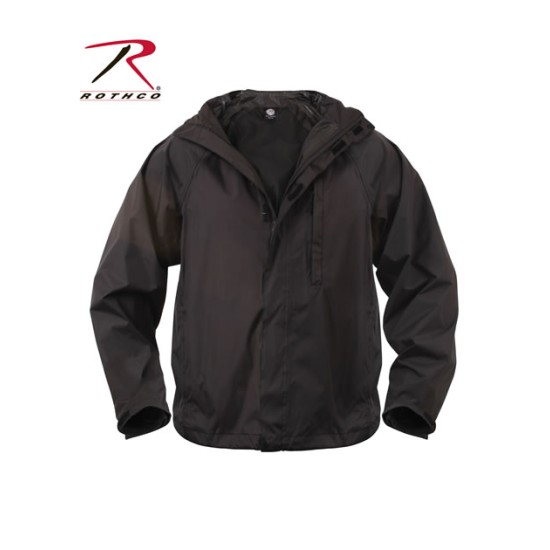 ROTHCO PACKABLE RAIN JACKET - BLACK    