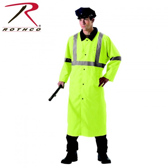 ROTHCO REFLECTIVE RAIN PARKA - SAFETY GREEN/BLK 