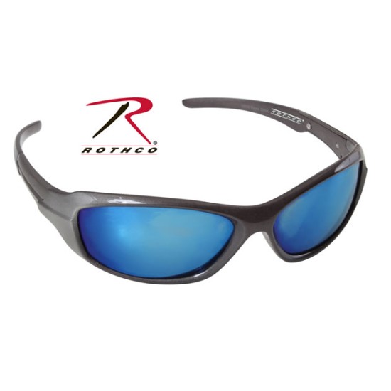 ROTHCO 9MM SUNGLASSES-GRAY FRAME/MIRROR LENS    