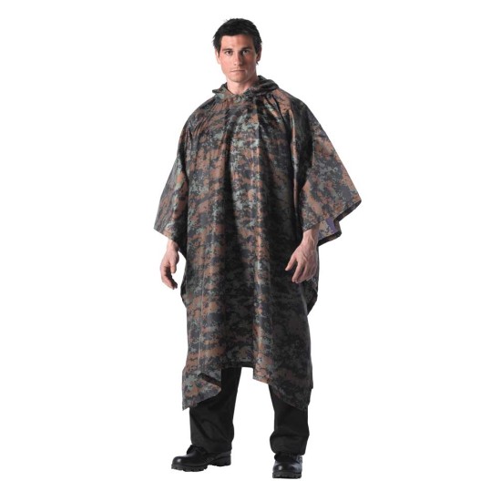 ROTHCO R/S PONCHO - WOODLAND DIGITAL CAMO 