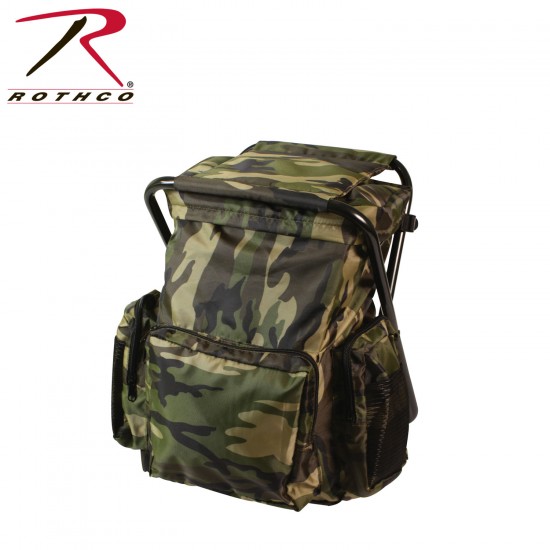 ROTHCO BACKPACK & STOOL COMBO PACK - WOODLAND   