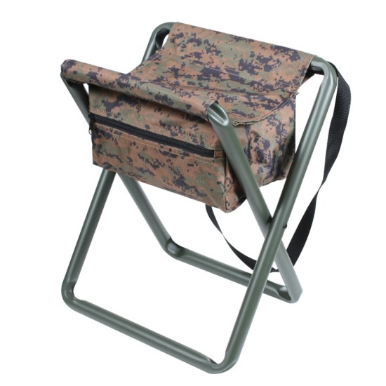 ROTHCO DELUXE STOOL W/POUCH - WOODLAND DIGITAL  