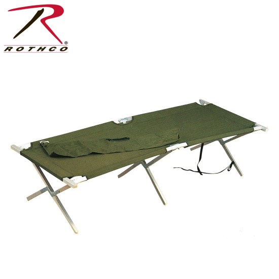 ROTHCO GI STYLE ALUMINUM CAMP COT W/BAG - OD   