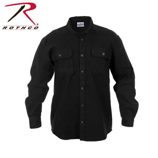 ROTHCO HEAVY WEIGHT FLANNEL SHIRT - BLACK  