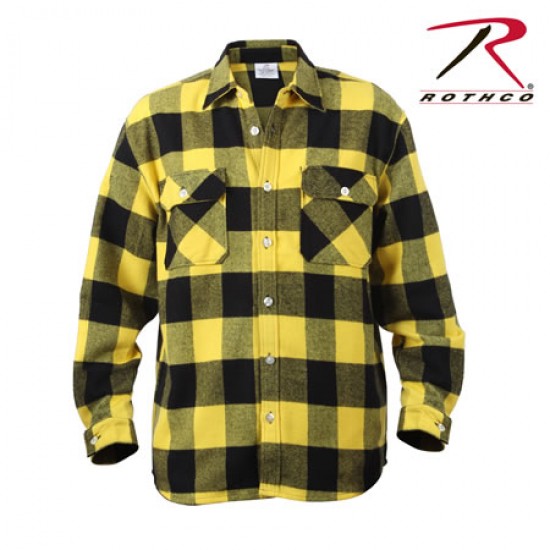 ROTHCO HEAVY WEIGHT PLAID FLANNEL SHIRT - YELLOW