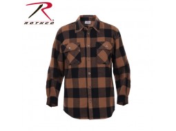 ROTHCO HEAVY WEIGHT PLAID FLANNEL SHIRT - BROWN 