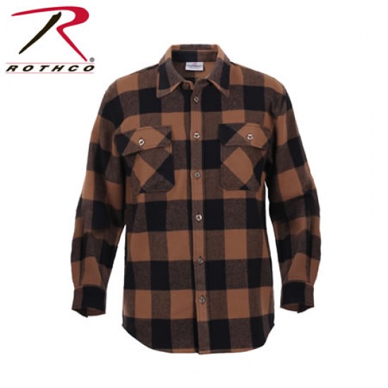 ROTHCO HEAVY WEIGHT PLAID FLANNEL SHIRT - BROWN 