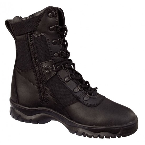 ROTHCO FORCED ENTRY SIDE ZIP TACT BOOT / 8''-BLK 