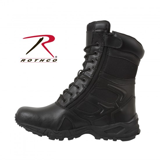 ROTHCO FORCED ENTRY BLACK SIDE ZIP BOOT/ 8''