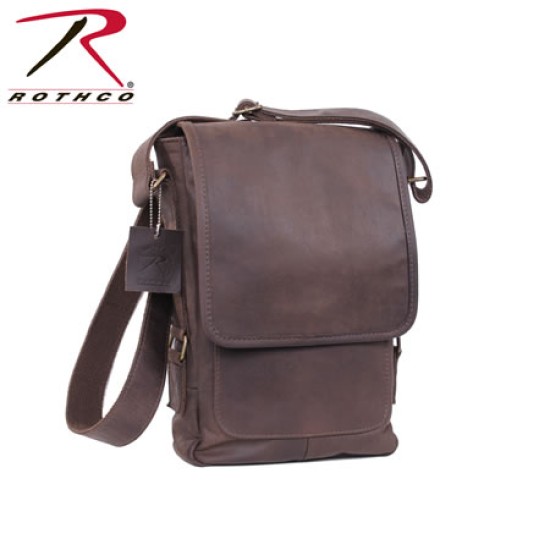 ROTHCO BROWN LEATHER MILITARY TECH BAG 