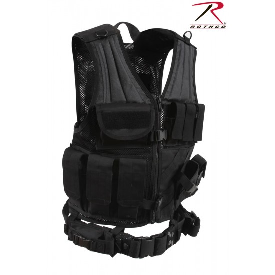 ROTHCO TACTICAL CROSS DRAW VEST - BLACK