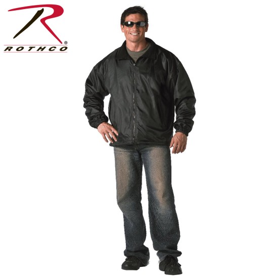 ROTHCO NYLON/POLAR FLEECE REVERSIBLE JACKET-BLK 