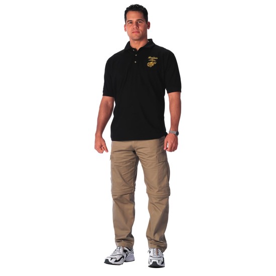 ROTHCO MILITARY EMBROIDERED GOLF SHIRT-BLACK   