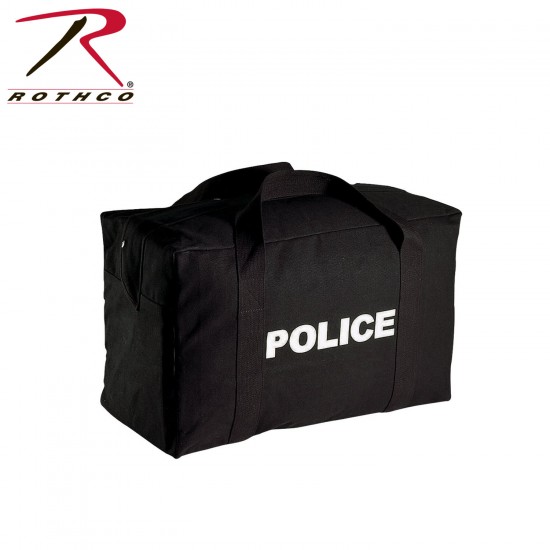 ROTHCO CANVAS LARGE POLICE LOGO GEAR BAG - BLACK