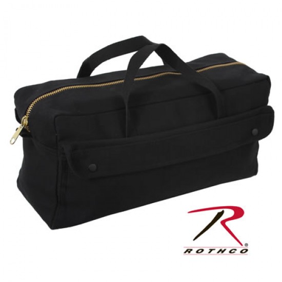 ROTHCO CANVAS JUMBO TOOL BAG W/ BRASS ZIPPER-BLK