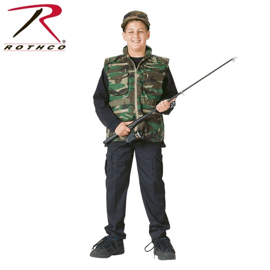 ROTHCO KIDS RANGER VEST - WOODLAND CAMO