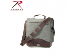 ROTHCO VINT CANVAS M-51 ENGINEERS BAG-OD/LEATHER