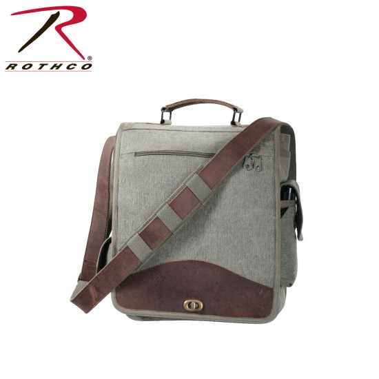 ROTHCO VINT CANVAS M-51 ENGINEERS BAG-OD/LEATHER