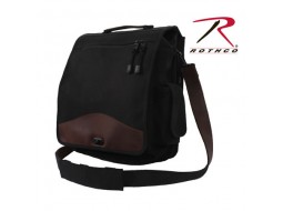 ROTHCO VINT CANVAS M-51 ENGINEER BAG-BLK/LEATHER