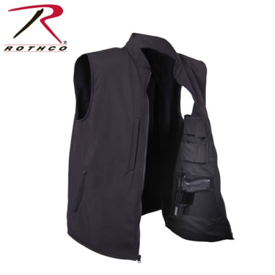 ROTHCO CONCEALED CARRY SOFT SHELL VEST - BLACK  