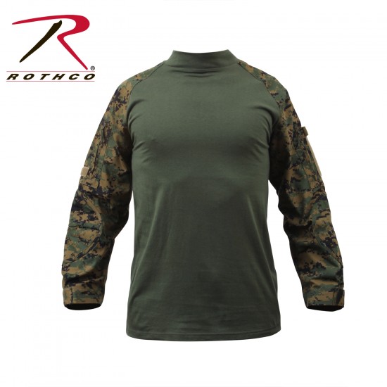 ROTHCO COMBAT SHIRT - WOODLAND DIGITAL CAMO    