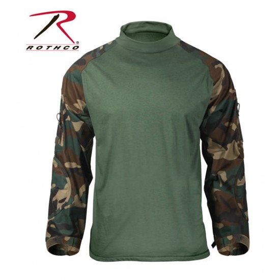 ROTHCO COMBAT SHIRT - WOODLAND CAMO    