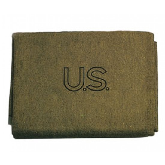 US STAMPED 70 WOOL BLANKET - OLIVE DRAB   