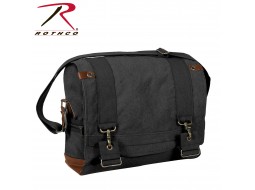 ROTHCO VINT CANVAS B-15 PILOT MESSENGER BAG-BLK 