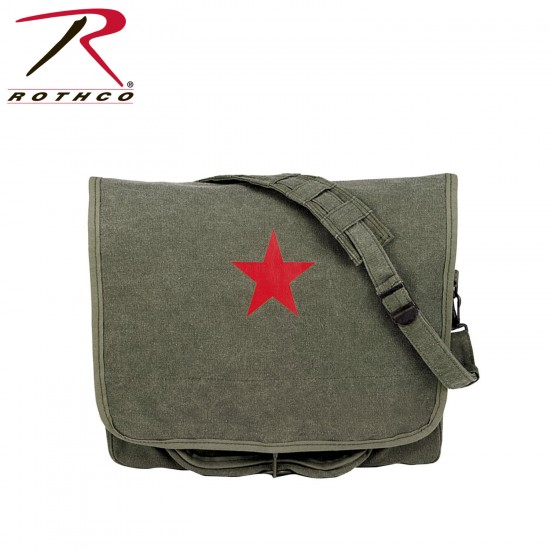 ROTHCO CANVAS SHOULDER BAG / RED STAR - OD 