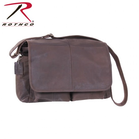 ROTHCO BROWN LEATHER CLASSIC MESSENGER BAG 