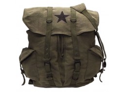 ROTHCO VINTAGE CANVAS BACKPACK - OD / BLK STAR  