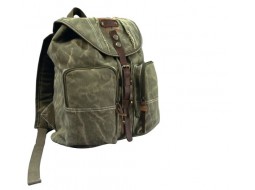 ROTHCO STONE WASHED CANVAS BACKPACK - OD/LEATHER