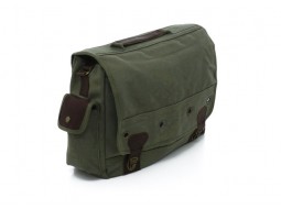 ROTHCO CANVAS TRAILBLAZER LAPTOP BAG-OD/LEATHER 