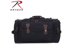 ROTHCO CANVAS LONG WEEKEND BAG - BLACK / LEATHER