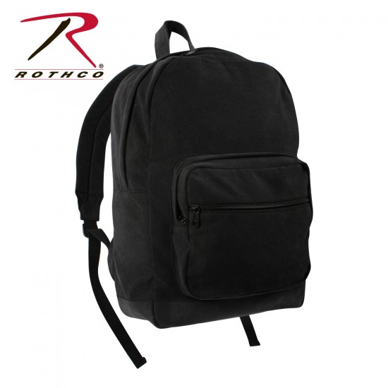 ROTHCO CANVAS TEARDROP PACK-BLK W/LEATHER ACCENT