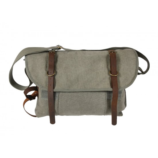 ROTHCO VINT CANVAS EXPLORER SHOULDER BAG/LEATHER