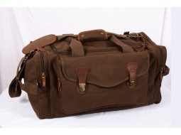 ROTHCO CANVAS LONG WEEKEND BAG - BROWN/LEATHER  