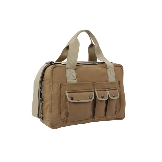 ROTHCO VINTAGE TWO/TONE SHOULDER BAG-MOCHA/KHAKI